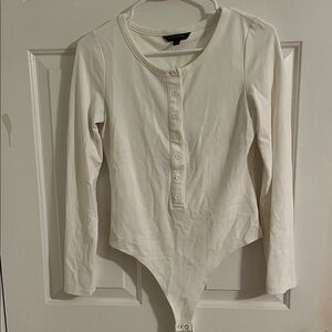 Banana Republic Ivory Button-Up Bodysuit